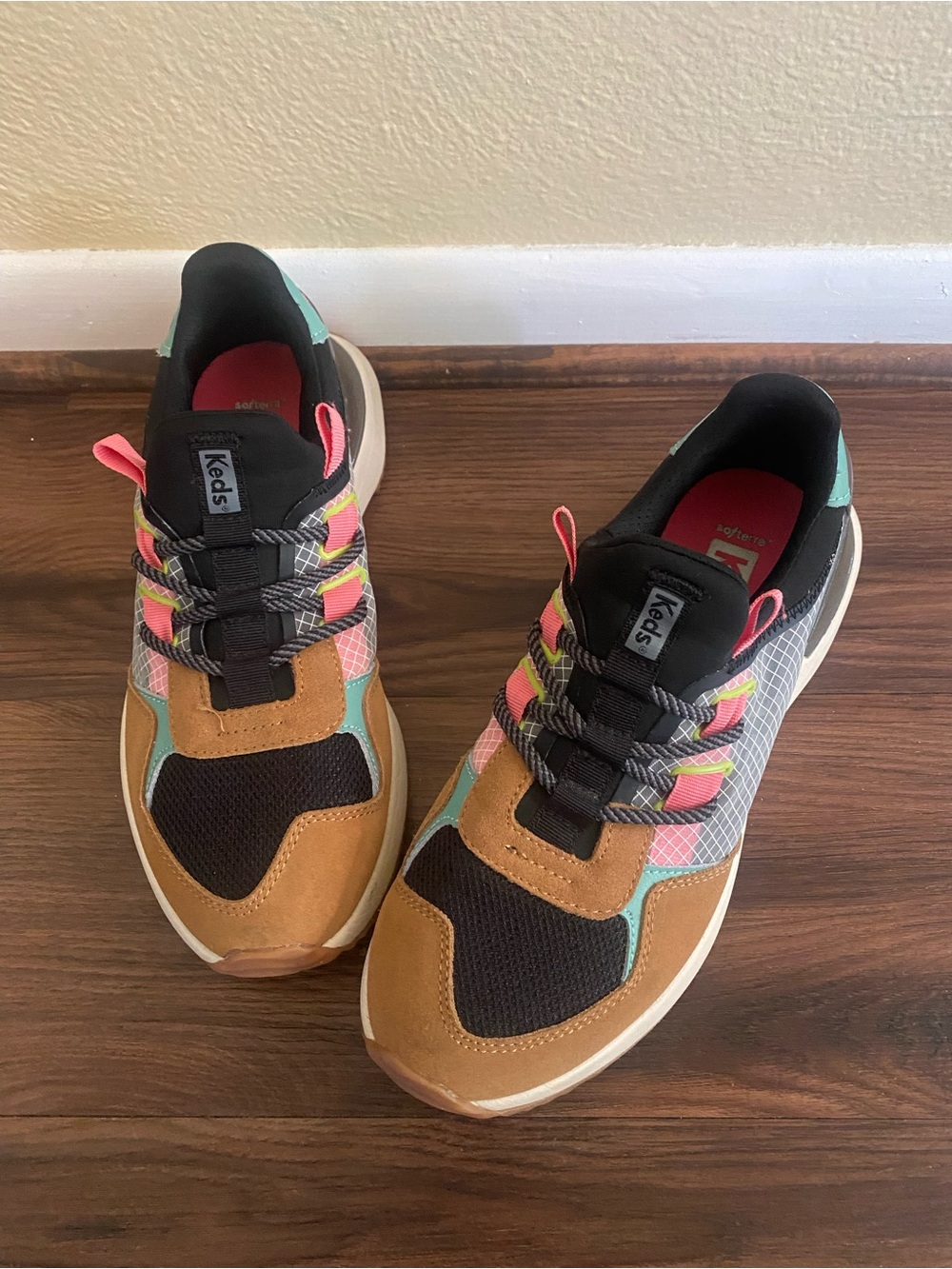 Keds Women's Multicolor Sneakers - Tan, Black, Pink & Mint